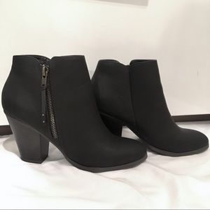 Charlotte Russe Black Keira Ankle Heel Booties